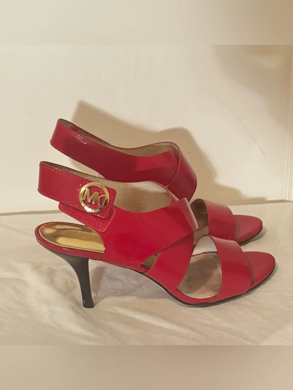 Michael Kors Joselle Red Patent Leather Slingback Heels Size (7)